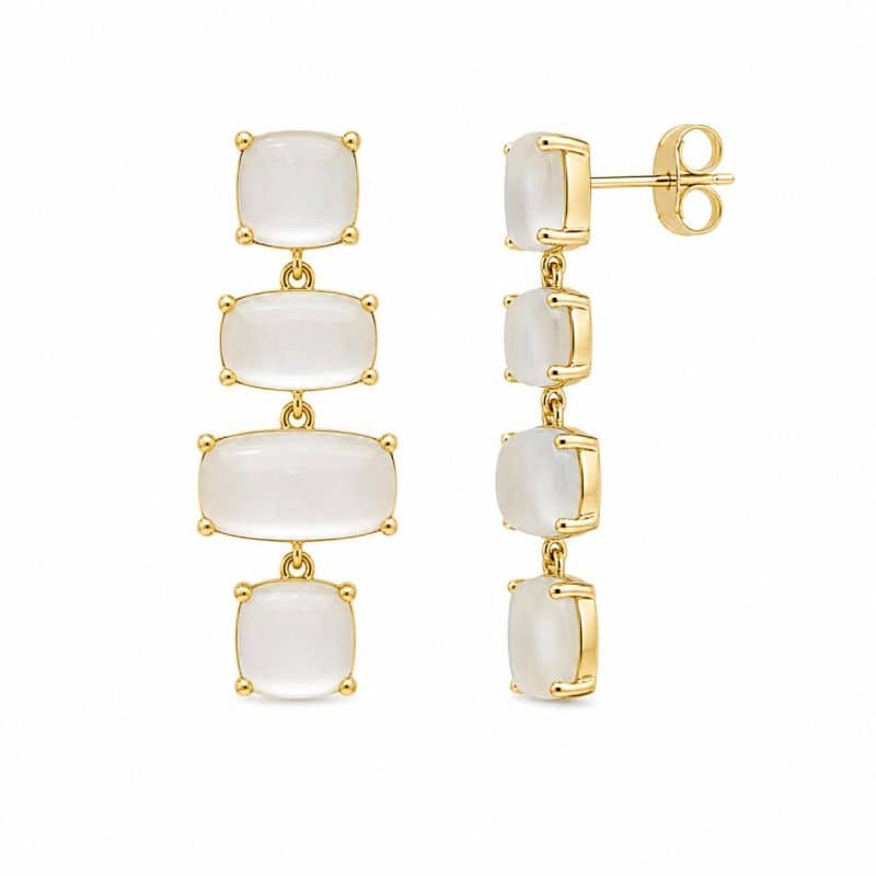 Pendientes ojo de gato blanco