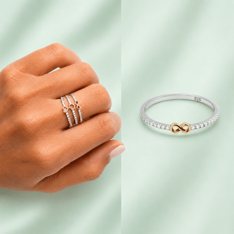 Anillo bicolor infinito