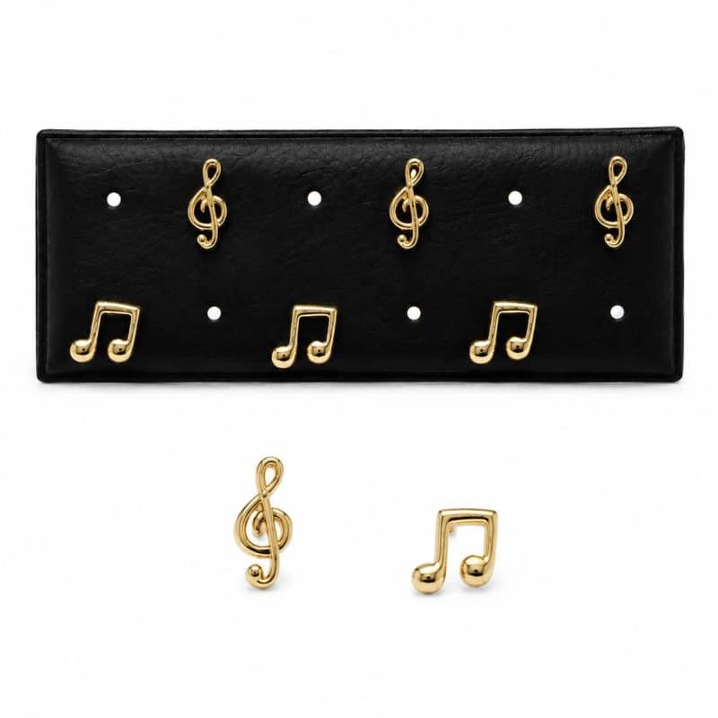 Pendientes música oro