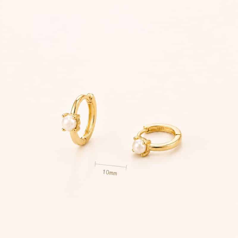 Pendientes aritos perla oro