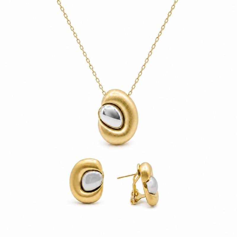 Conjunto bicolor ovalado