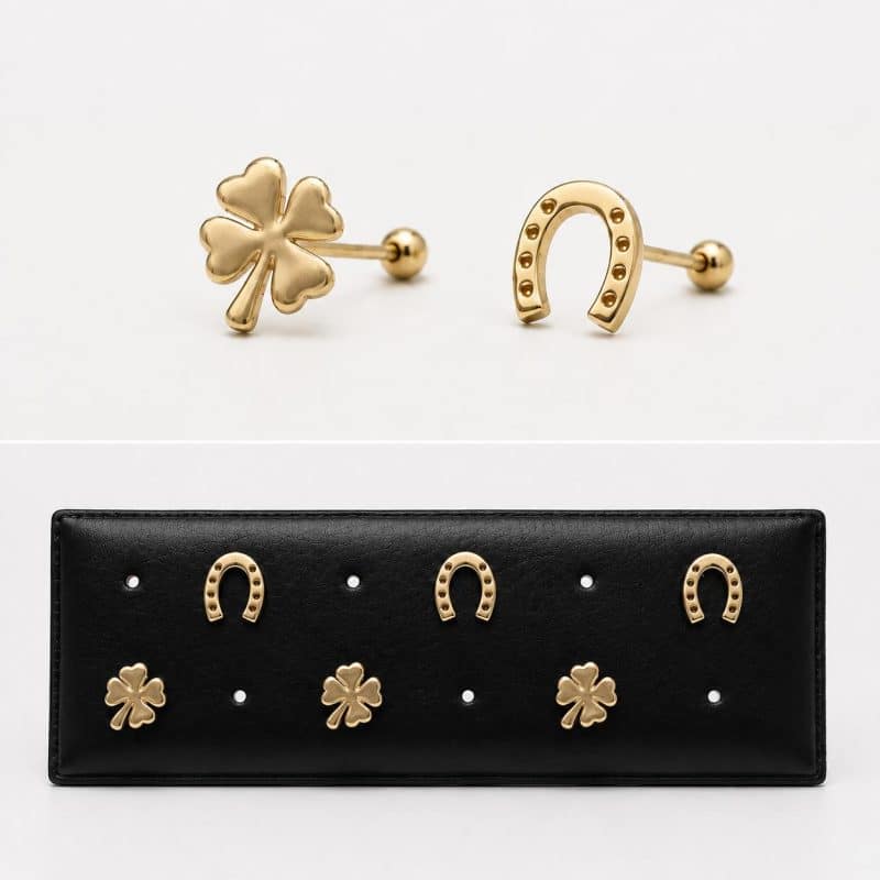 Pendientes de la suerte oro