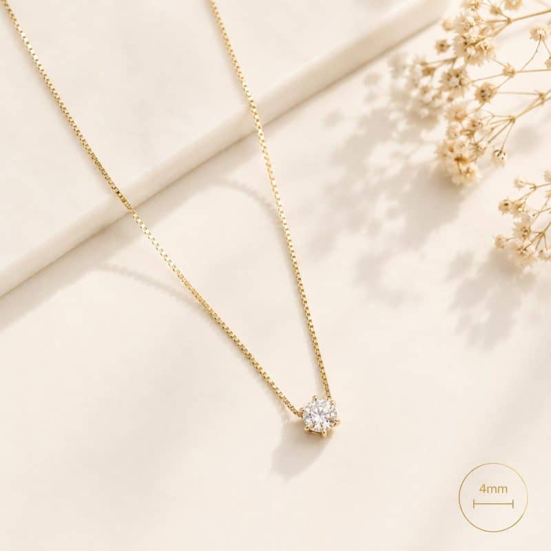 Collar punto de luz 4mm cadena diamantada oro