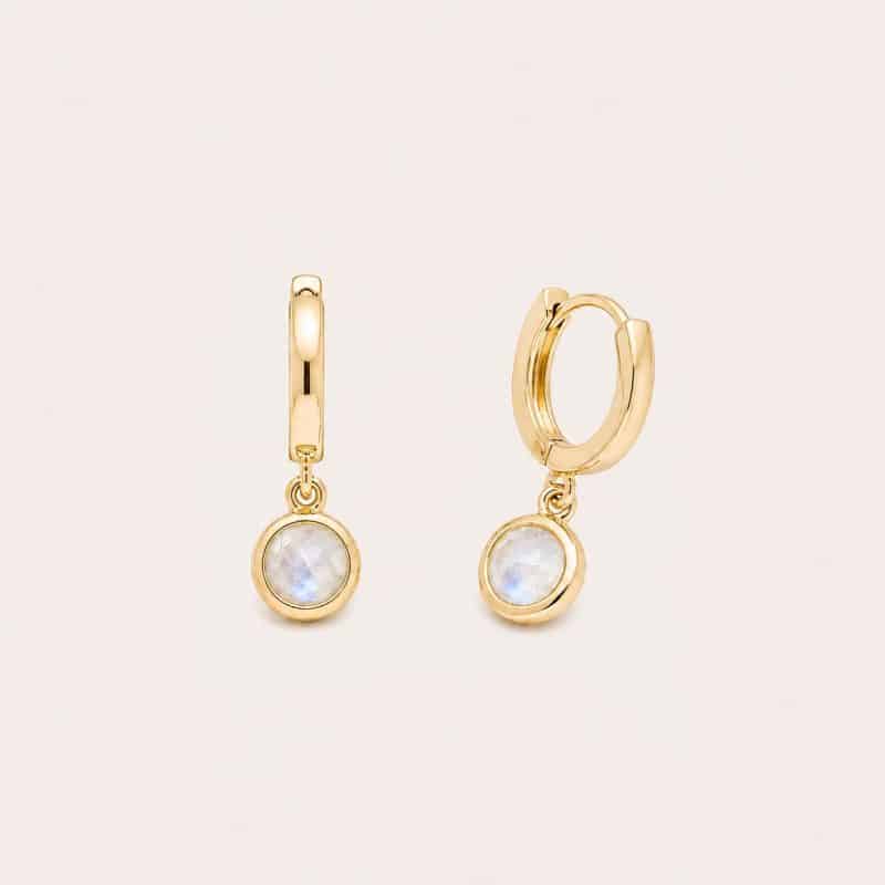 Pendientes Piedra Luna oro