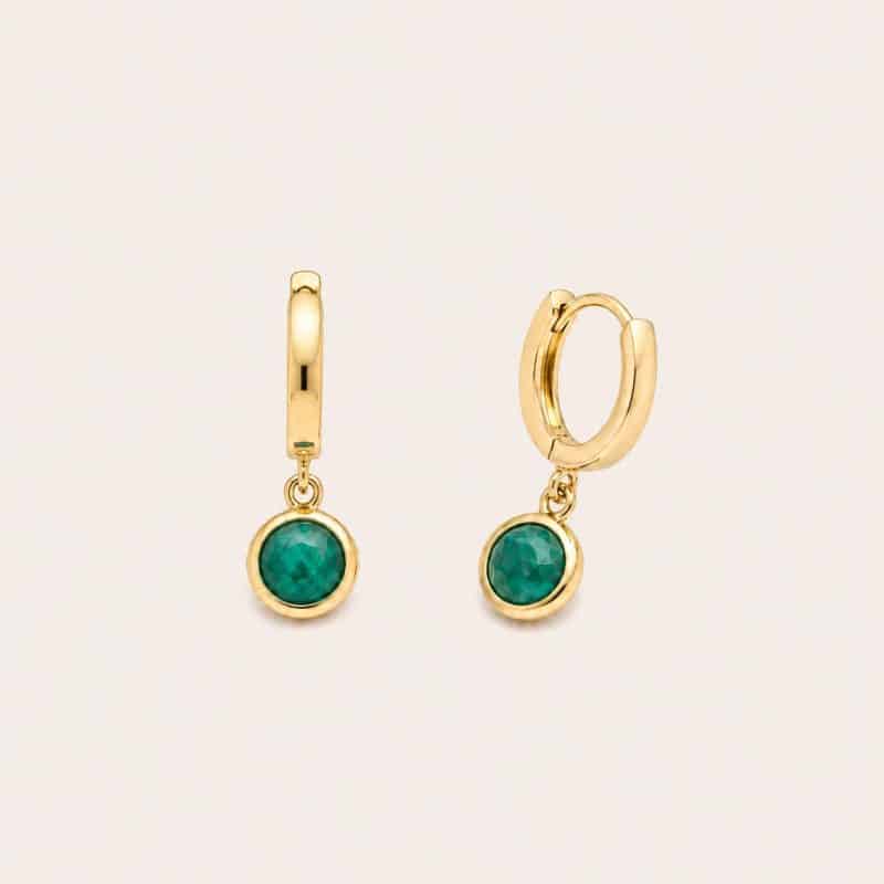 Pendientes Esmeralda oro