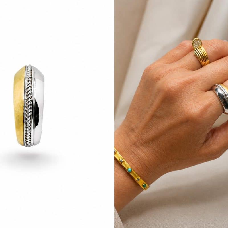 ANILLO PLATA ORO