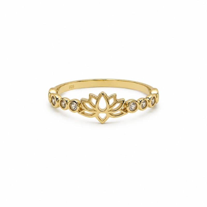 Anillo flor de loto oro