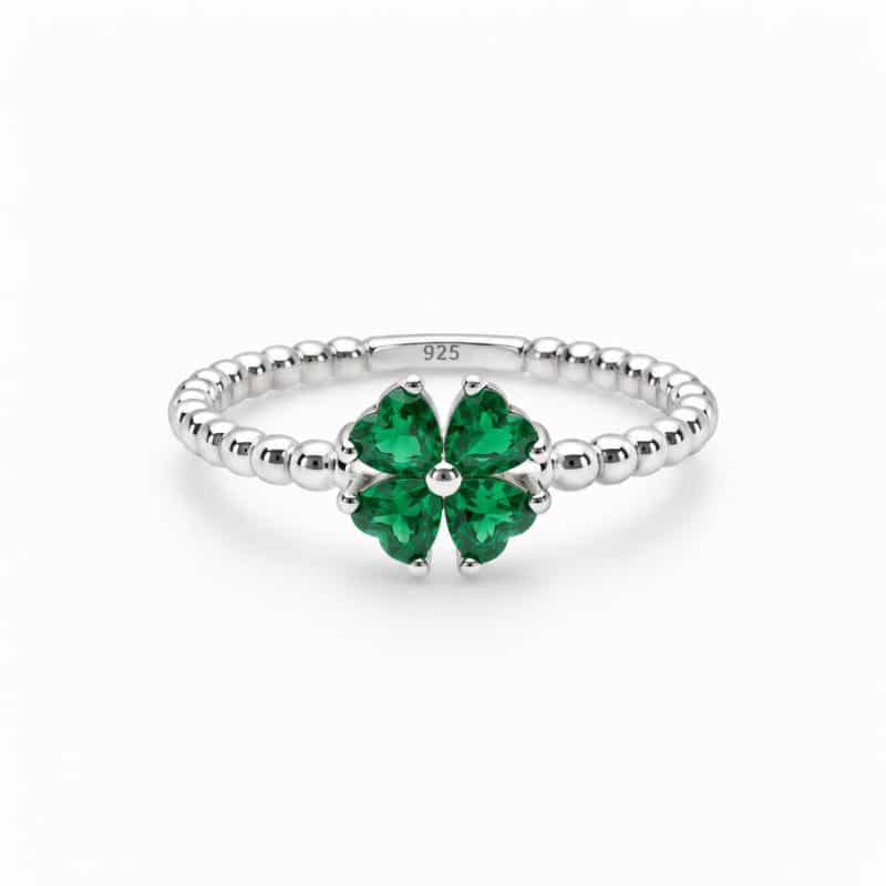 Anillo trébol verde