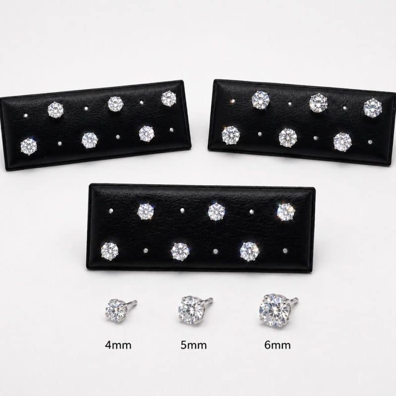 Pendientes puntos de luz blancos 6mm